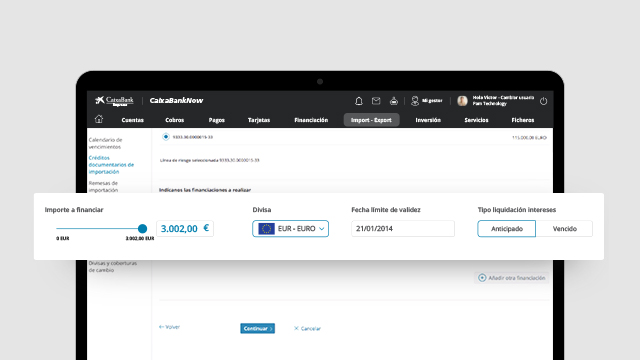 Financia los pagos de tus créditos documentarios de importación desde CaixaBankNow