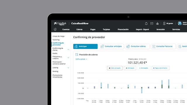 View and manage your collections and advance payments in CaixaBankNow Confirming
