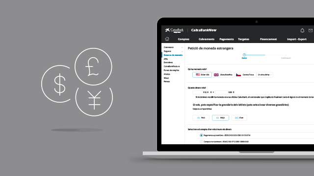 Demana la teva moneda estrangera des de CaixaBankNow
