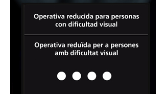 Operativa reducida para personas con deficiencia visual