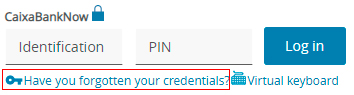 Screenshot of the CaixaBankNow access form