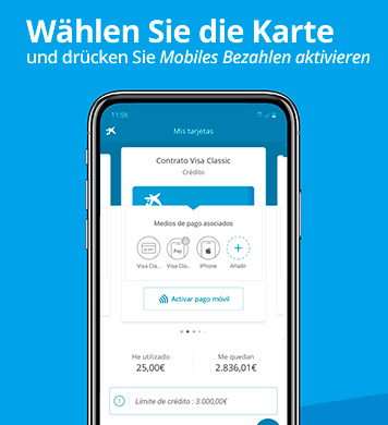 Wählen Sie die Karte und drücken Sie Mobiles Bezahlen aktivieren