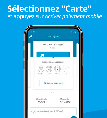 Sélectionnez "Carte" et appuyez sur Activer paiement mobile